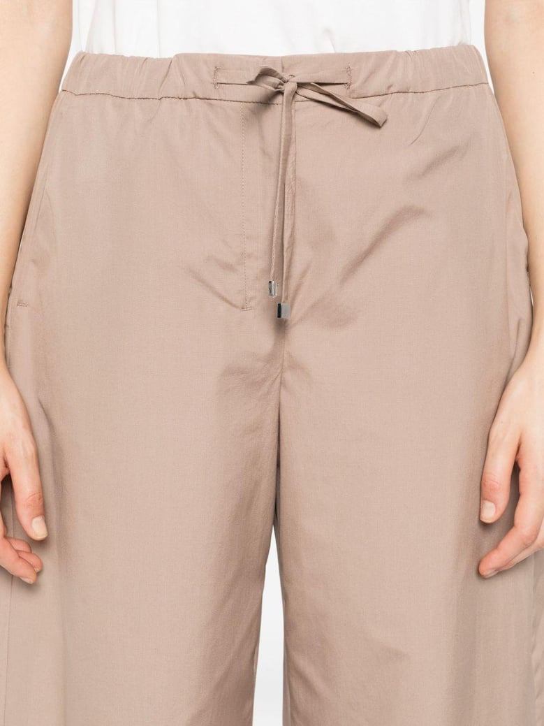 aureo taupe pants with elastic waist by Selfnex