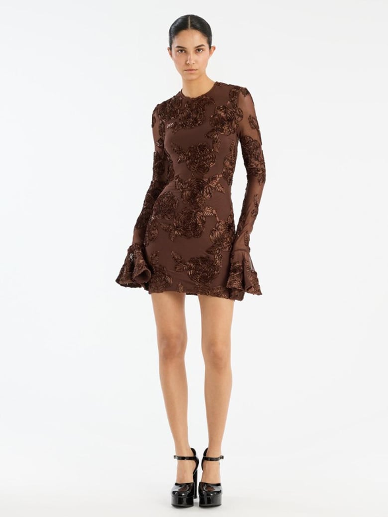 flower mesh mini dress by Selfnex