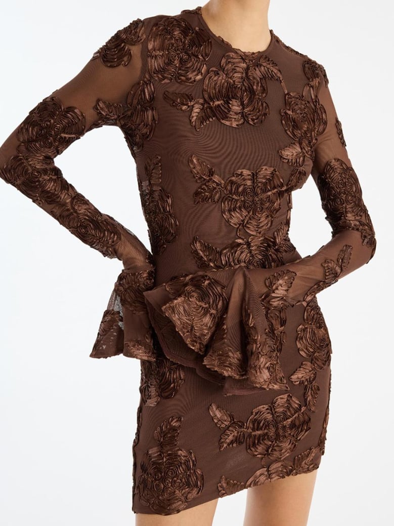 flower mesh mini dress by Selfnex