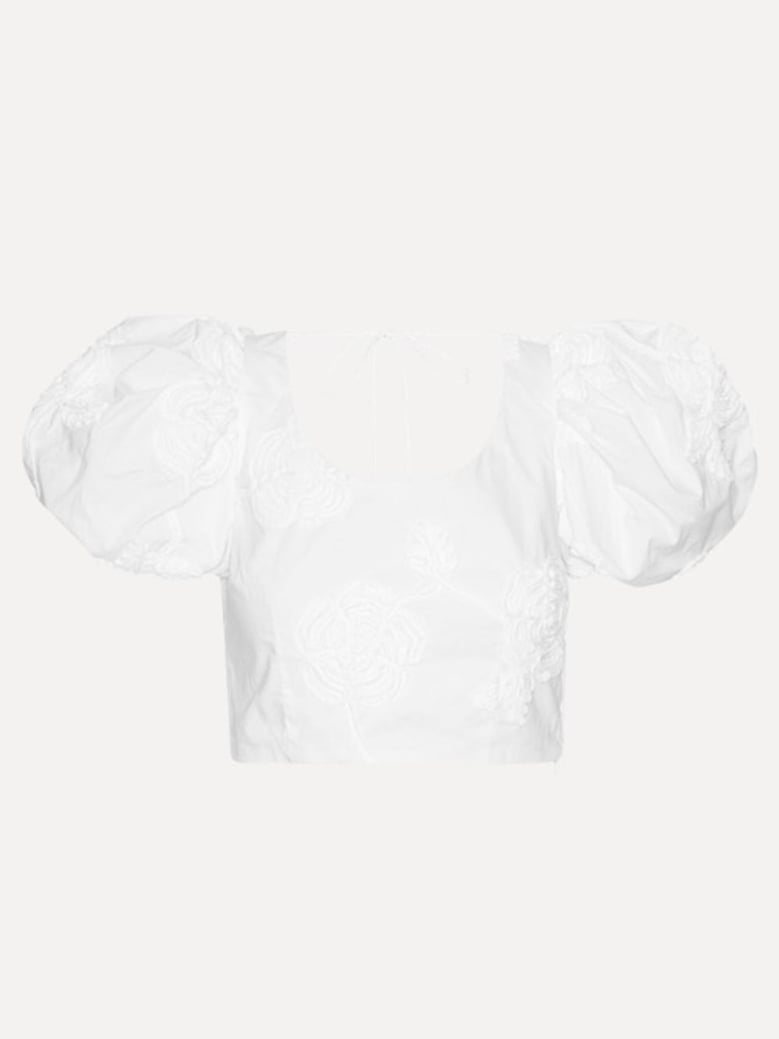 puff sleeve cotton top by Selfnex