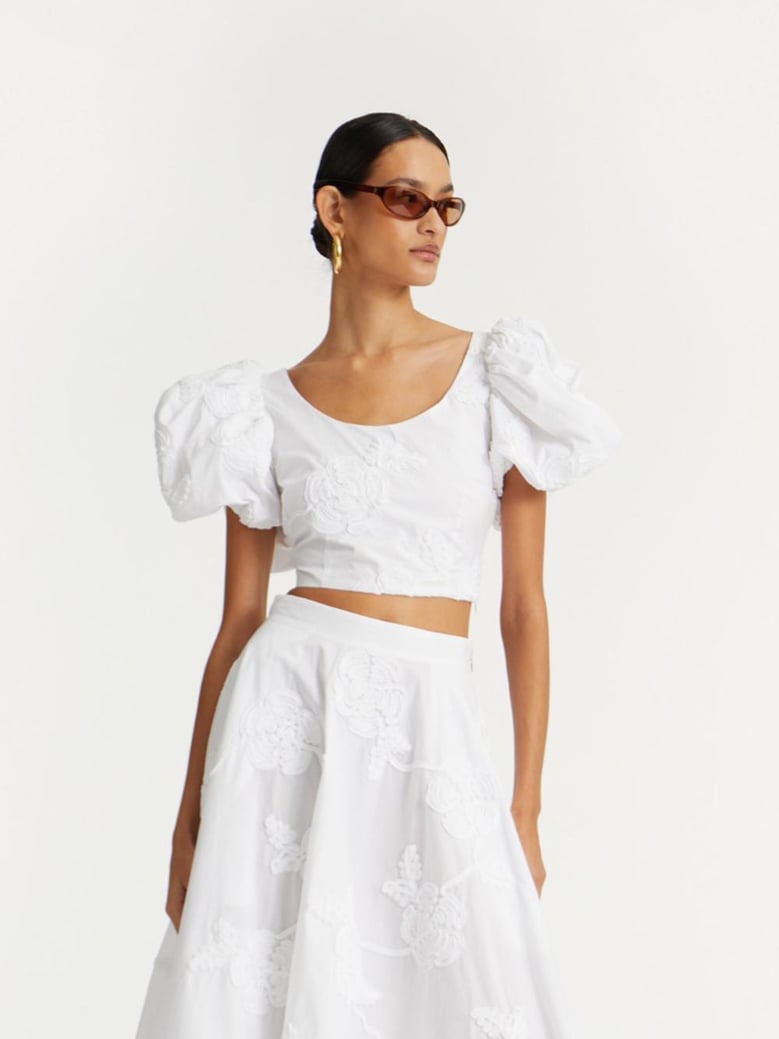 puff sleeve cotton top by Selfnex