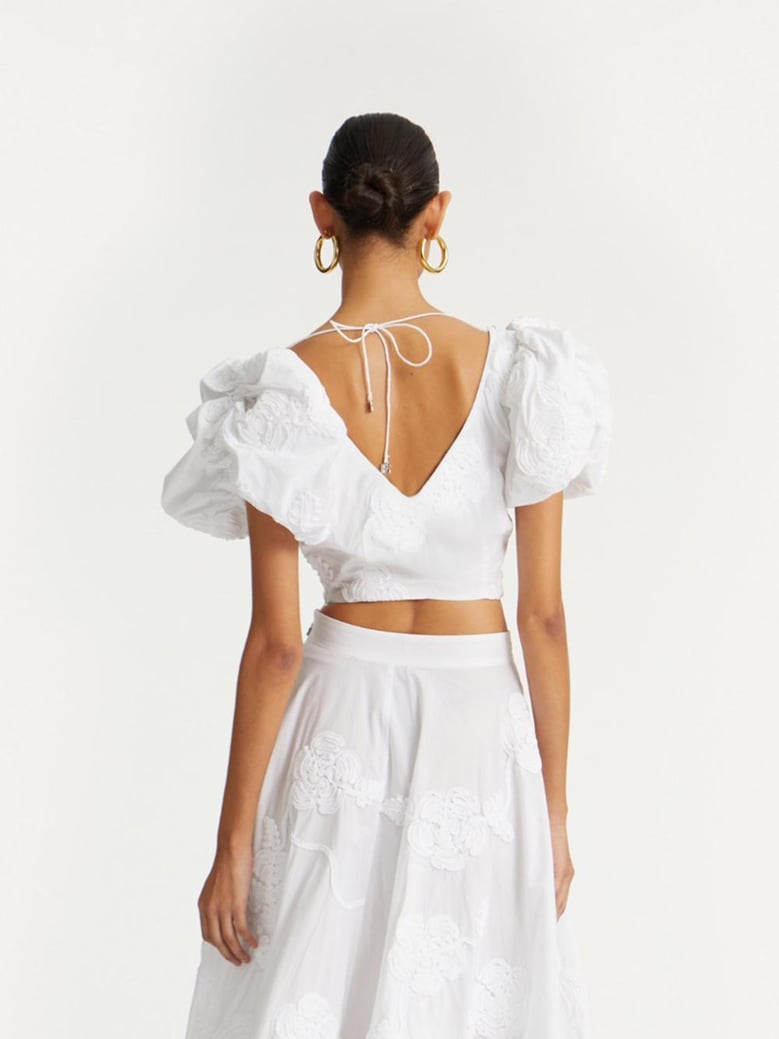 puff sleeve cotton top by Selfnex