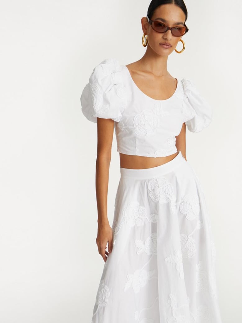 puff sleeve cotton top by Selfnex