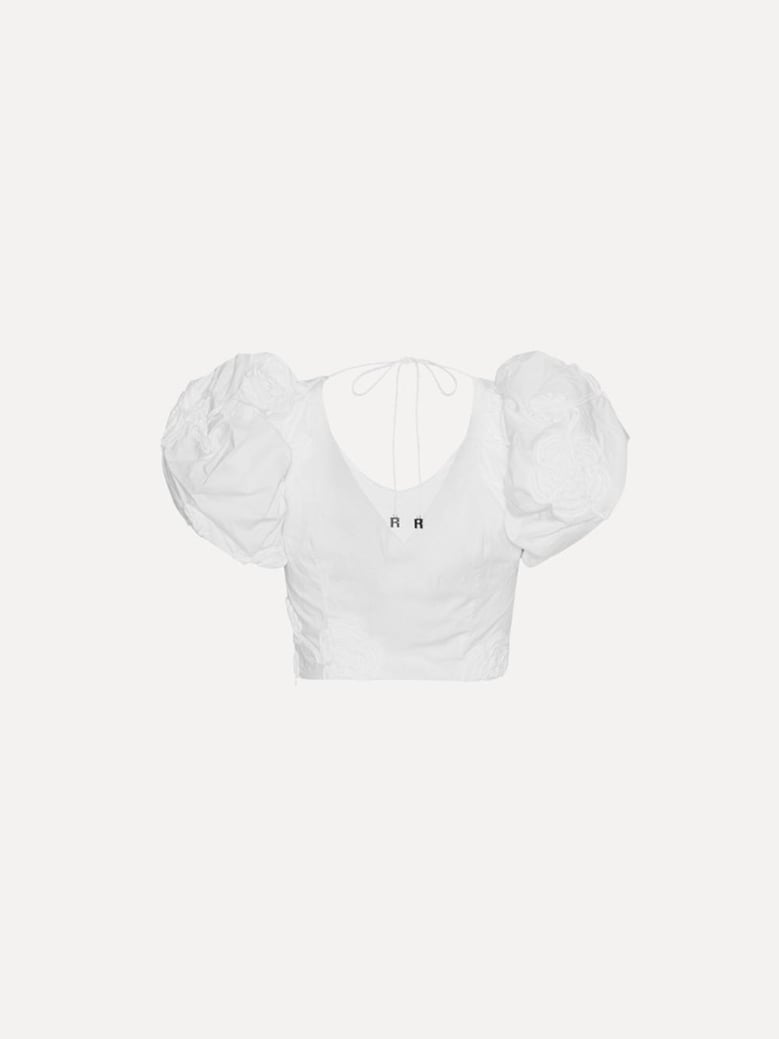 puff sleeve cotton top by Selfnex