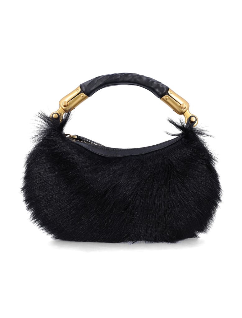 balmain genuine fur handbag with leather handle by Selfnex