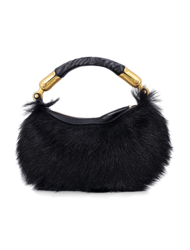 balmain genuine fur handbag with leather handle by Selfnex