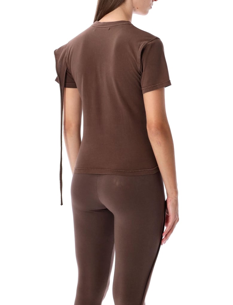 ottolinger fitted organic cotton brown t-shirt by Selfnex