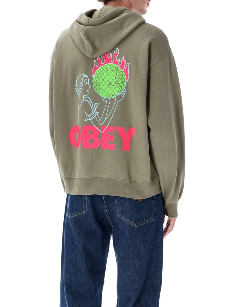 obey world in flames premium hoodie by Selfnex