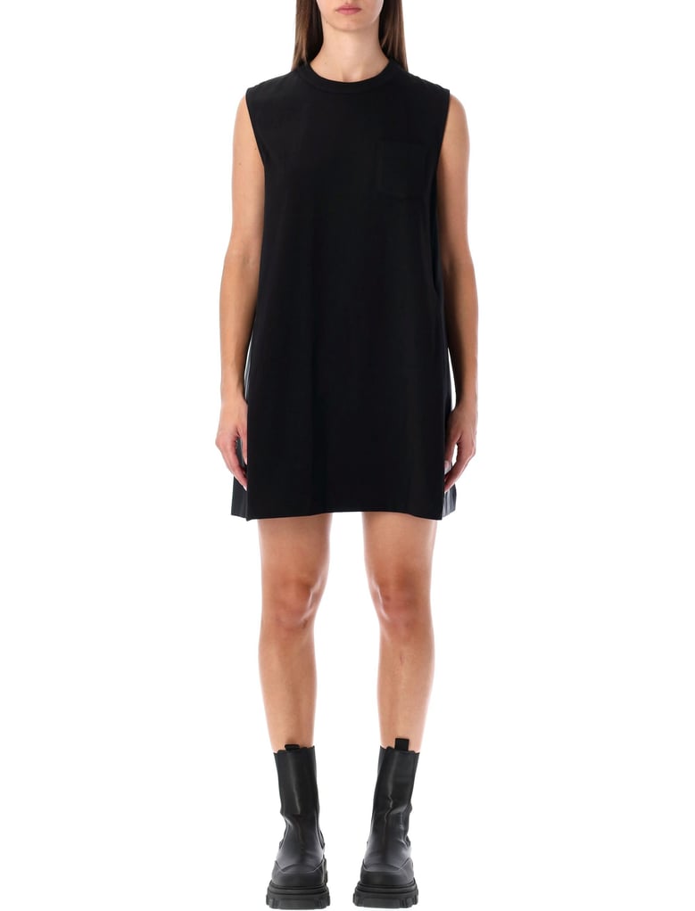 sacai short dress with contrasting pleated back by Selfnex