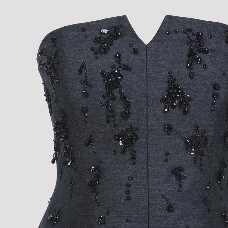tailoring off shoulder dress by Selfnex