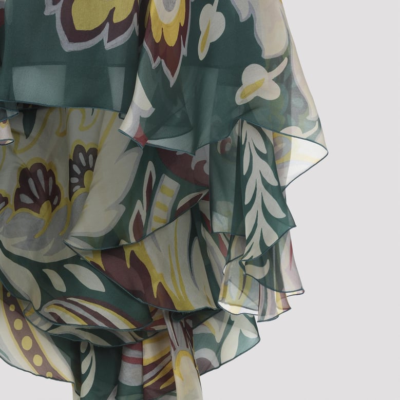 multicolor asymmetric silk mini skirt by Selfnex