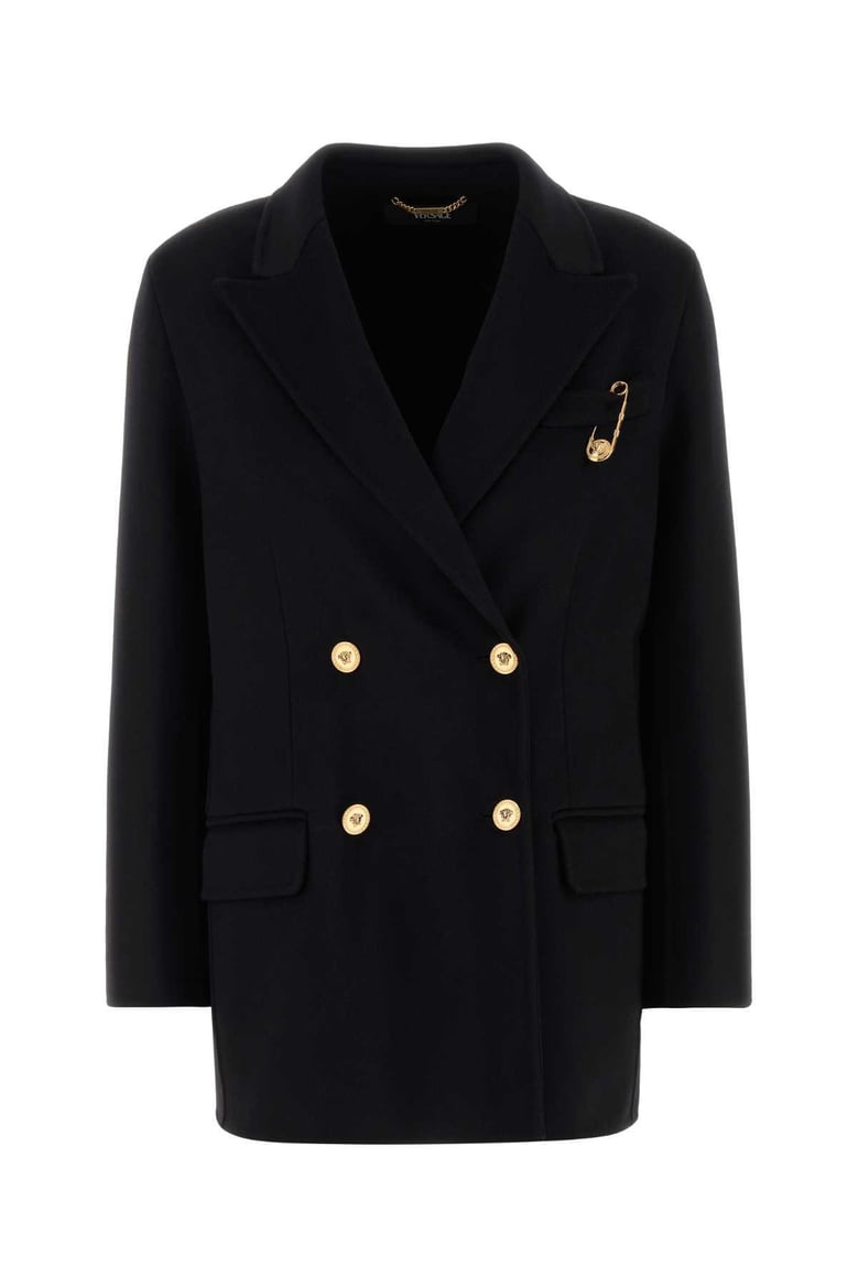 double-breasted coat in cashmere blend by Selfnex