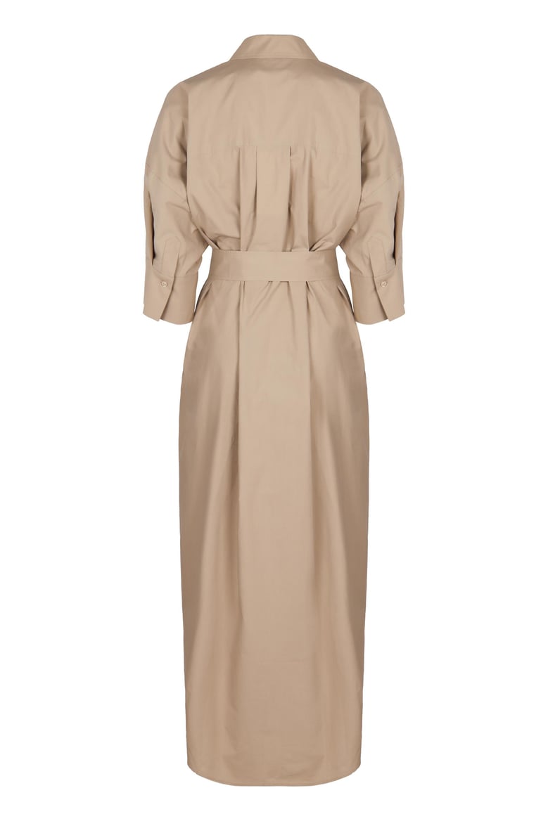 belted cotton dress by Selfnex