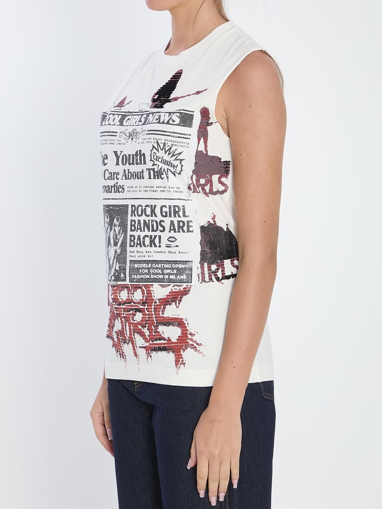 printed jersey top by Selfnex