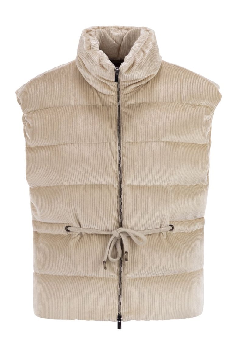 down and viscose velvet waistcoat by Selfnex