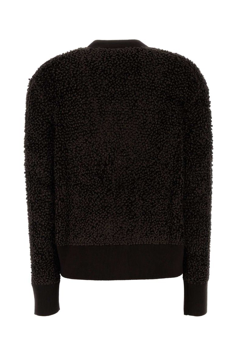 dark brown boucle cardigan by Selfnex