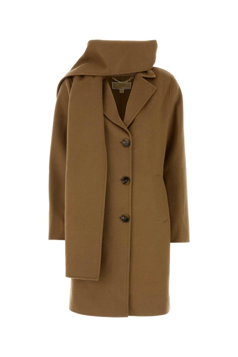 camel wool blend coat by Selfnex