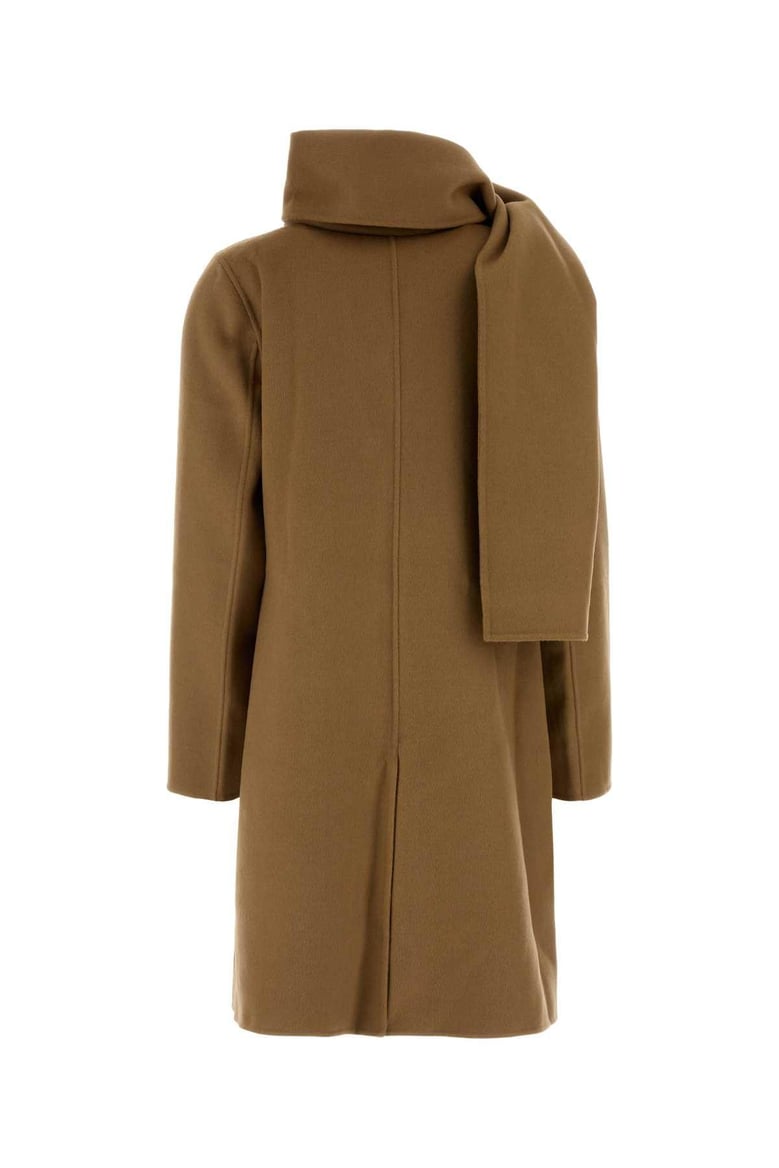 camel wool blend coat by Selfnex