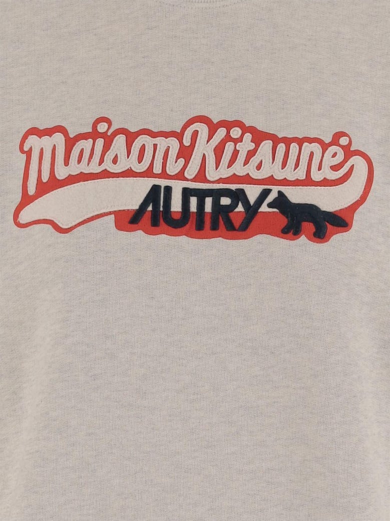 melange grey cotton autry x maison kitsunã© sweatshirt by Selfnex