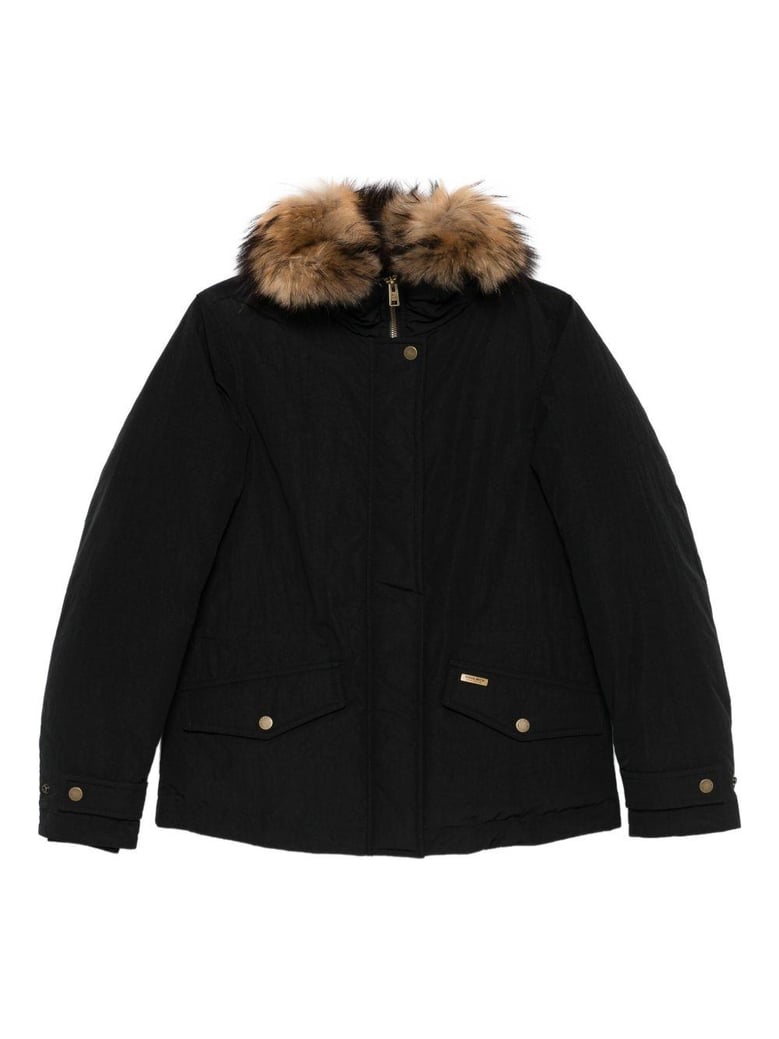 black polyester coat by Selfnex