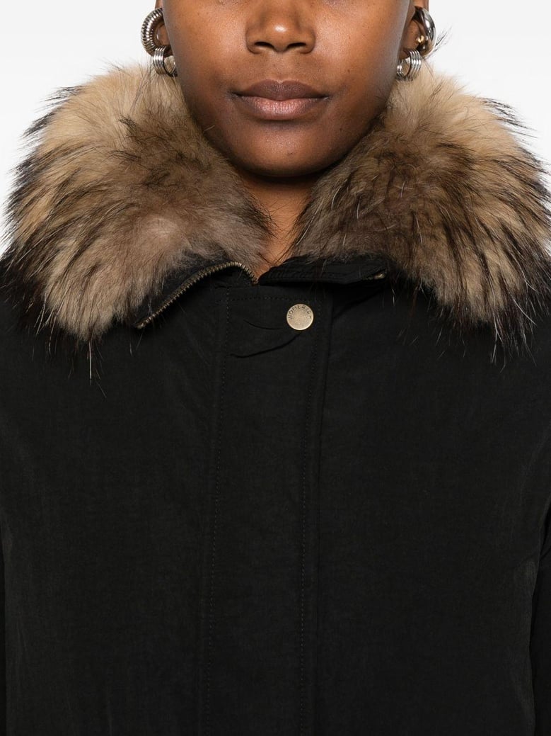black polyester coat by Selfnex