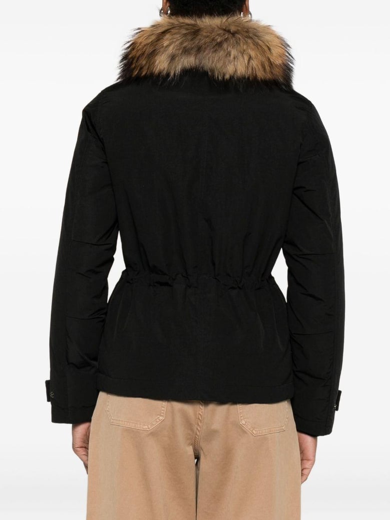 black polyester coat by Selfnex