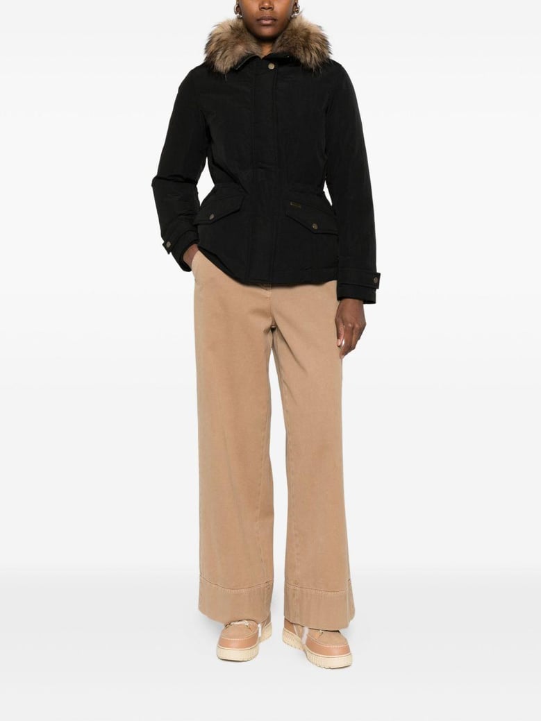 black polyester coat by Selfnex
