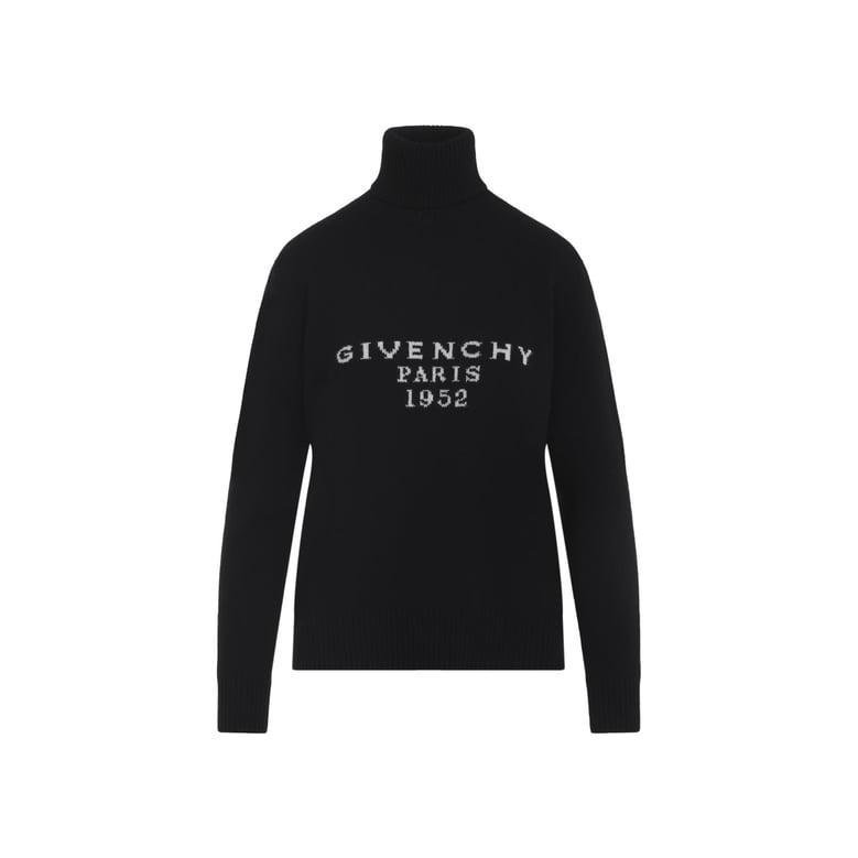 black wool high neck sweater by Selfnex