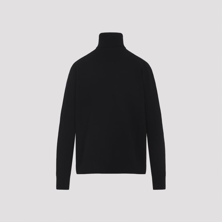 black wool high neck sweater by Selfnex
