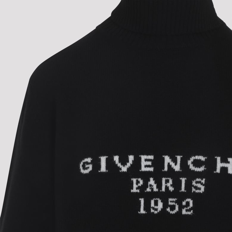 black wool high neck sweater by Selfnex