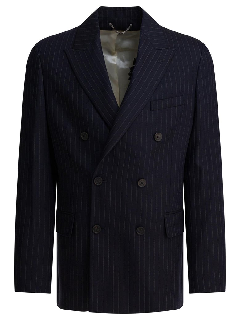 double-breasted wool blazer by Selfnex
