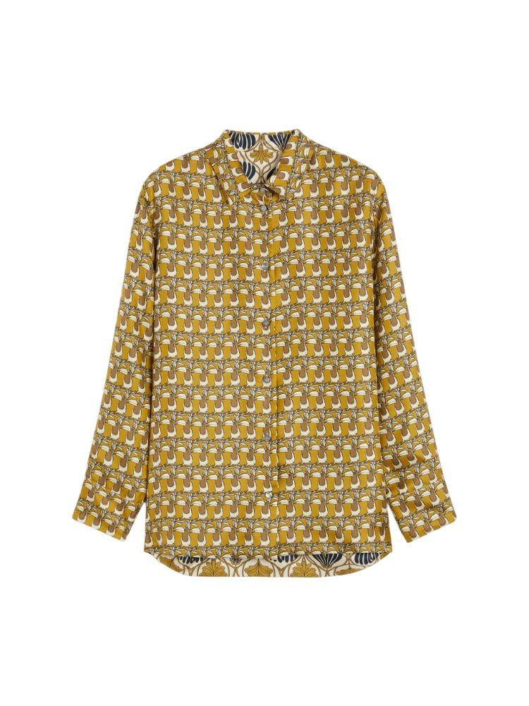 times reversible printed silk shirt by Selfnex