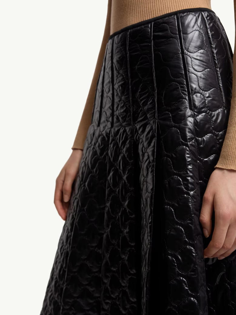 padded midi skirt with square quilting by Selfnex