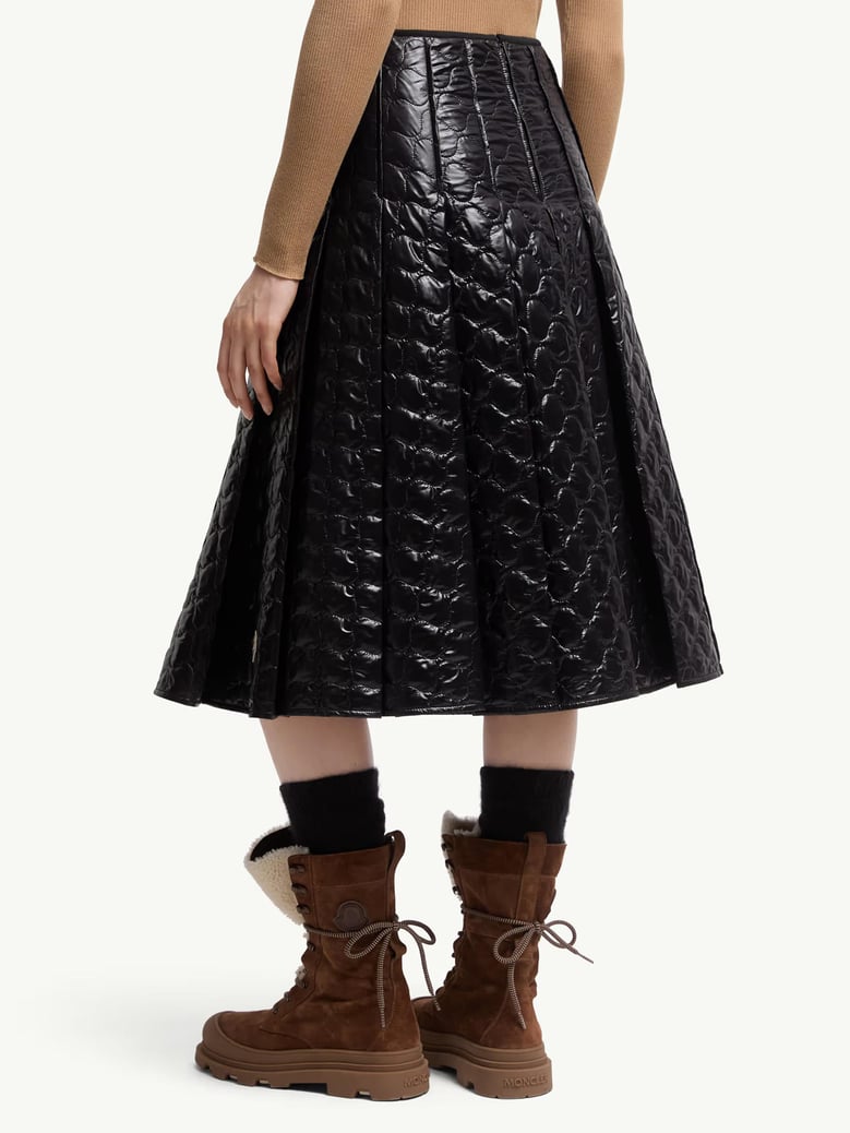 padded midi skirt with square quilting by Selfnex