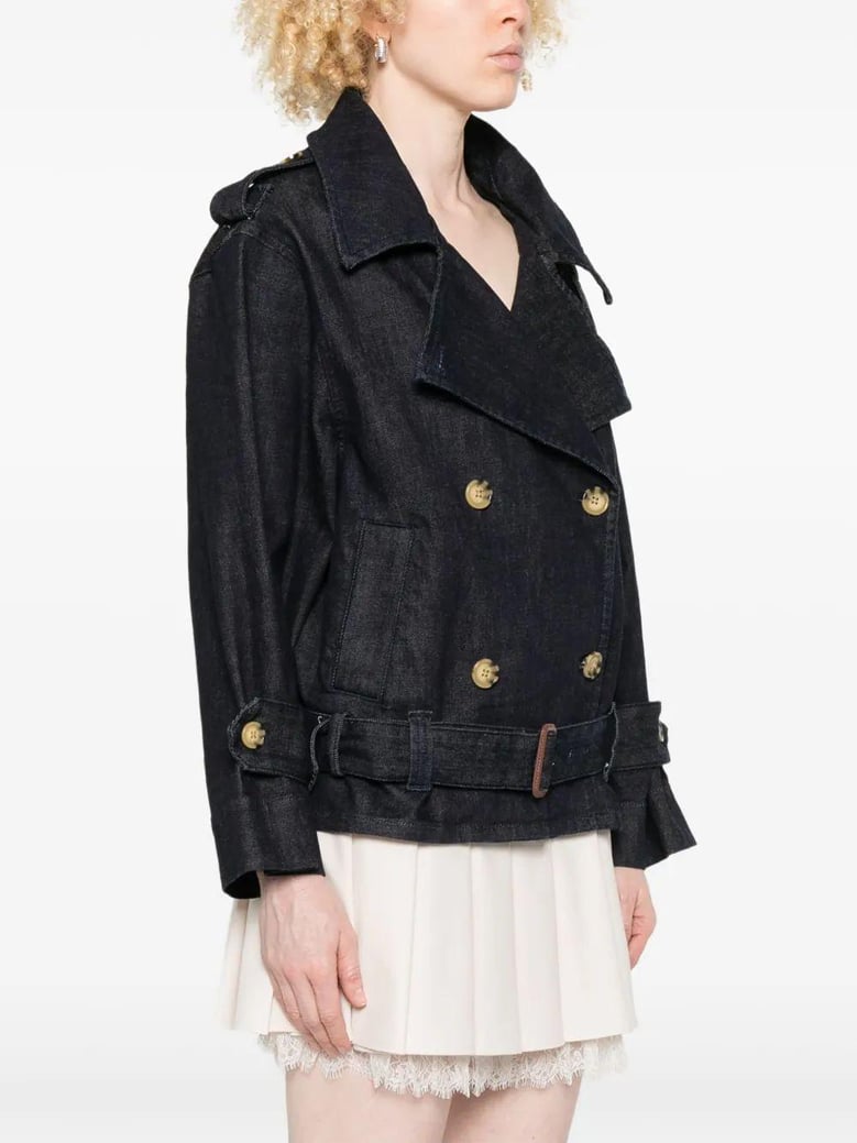 denim trench jacket by Selfnex