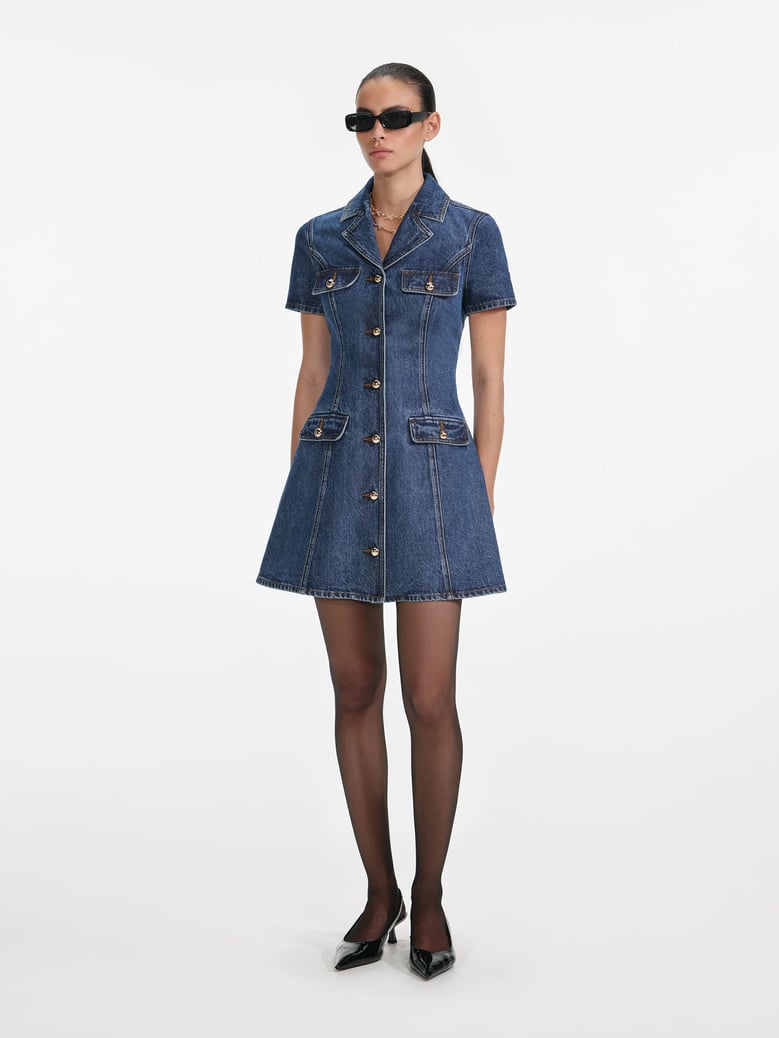 denim mini dress by Selfnex