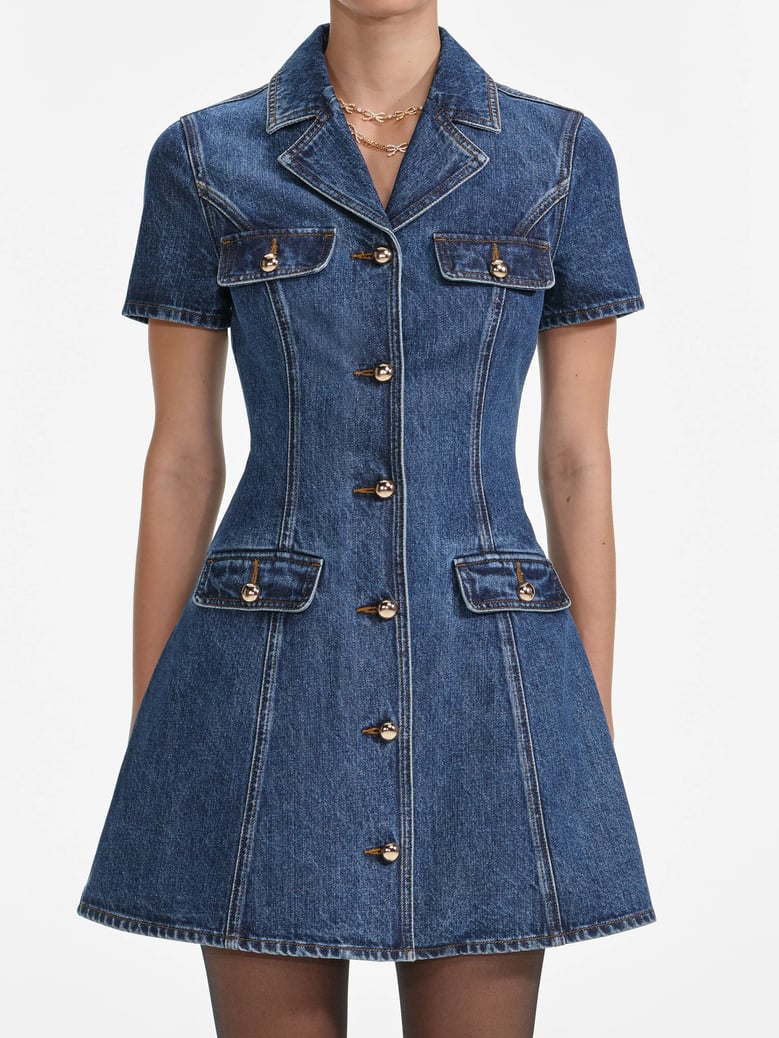 denim mini dress by Selfnex