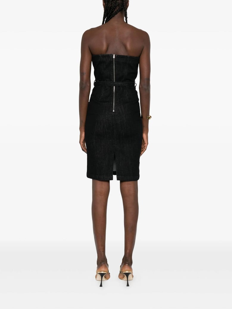 denim bandeau midi dress by Selfnex
