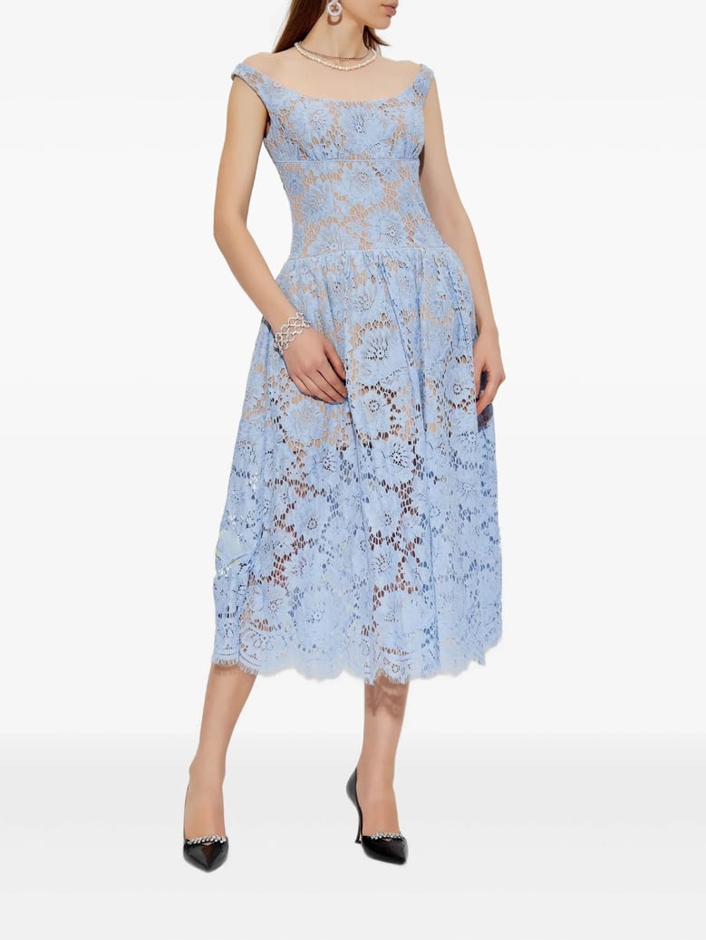 floral lace midi dress by Selfnex