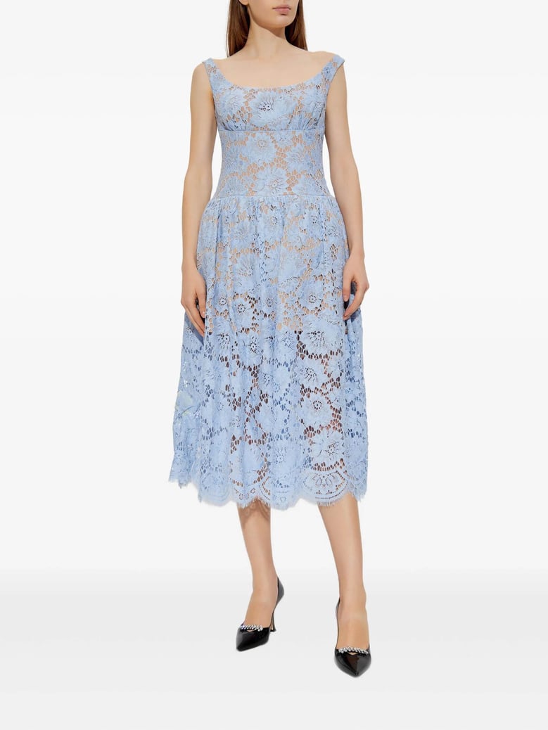 floral lace midi dress by Selfnex