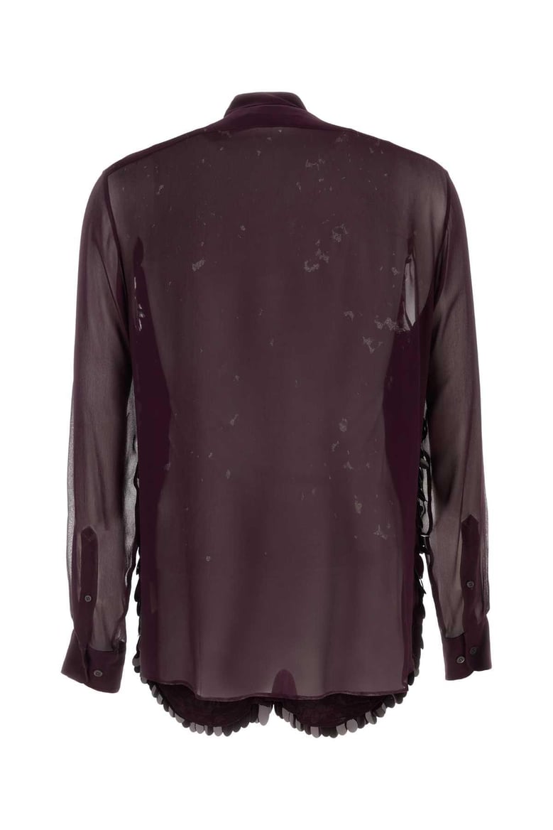 purple crepe curles shirt by Selfnex