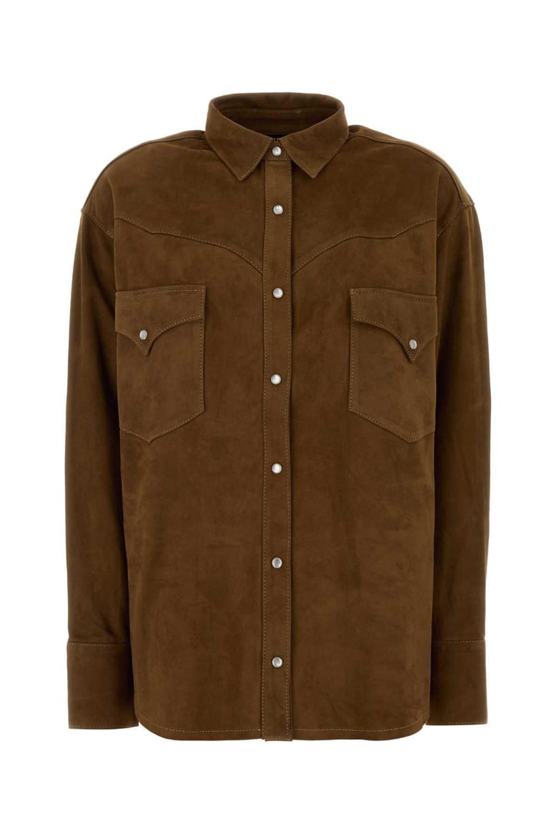 camel suede shirt by Selfnex