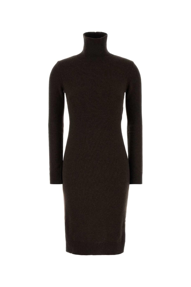 dark brown wool blend sweater dress by Selfnex