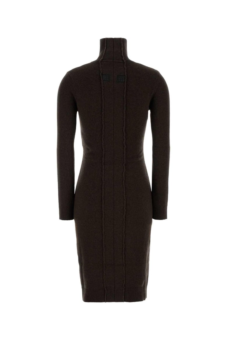 dark brown wool blend sweater dress by Selfnex