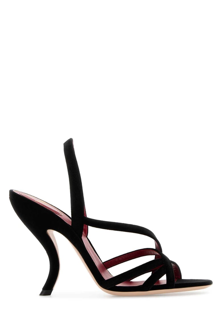 fetishique black velvet sandal by Selfnex