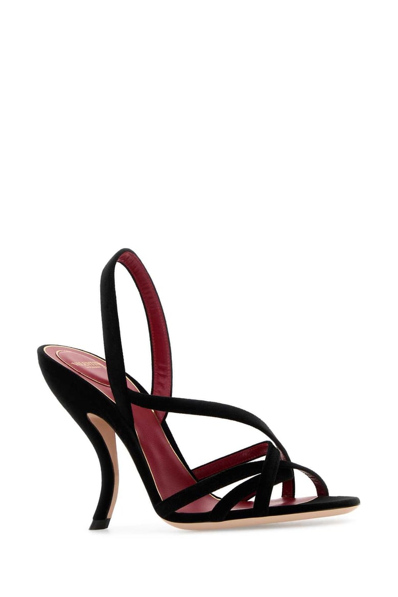 fetishique black velvet sandal by Selfnex