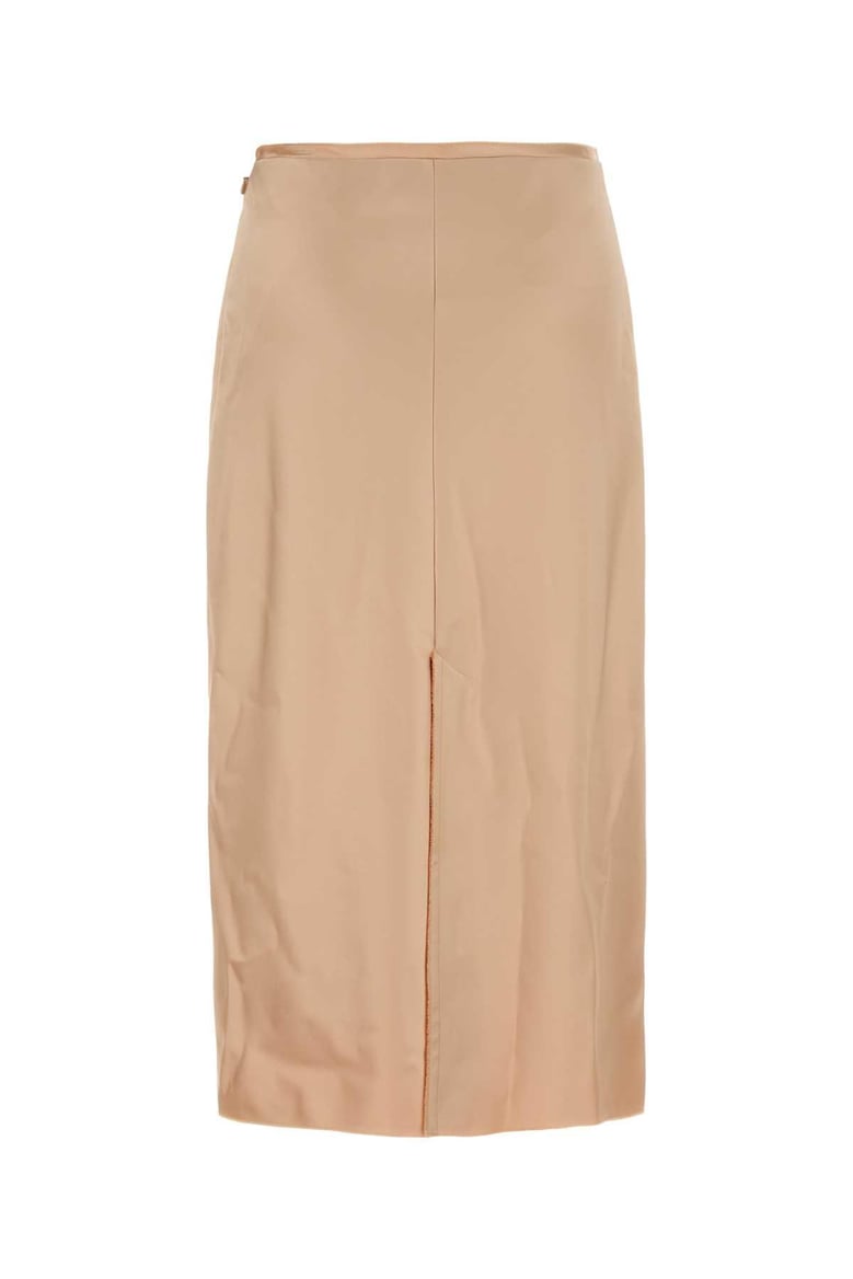 skin pink stretch satin skirt by Selfnex