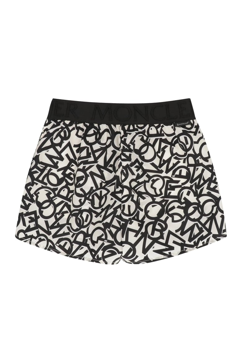 printed techno fabric shorts by Selfnex