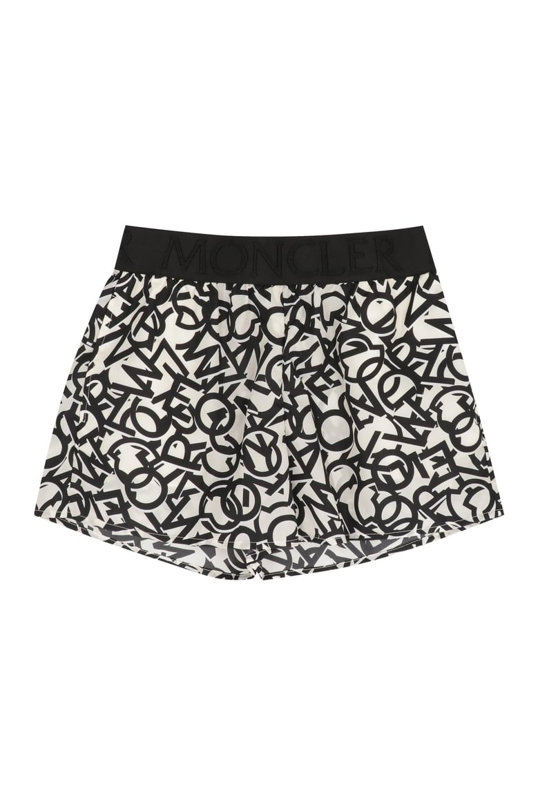 printed techno fabric shorts by Selfnex
