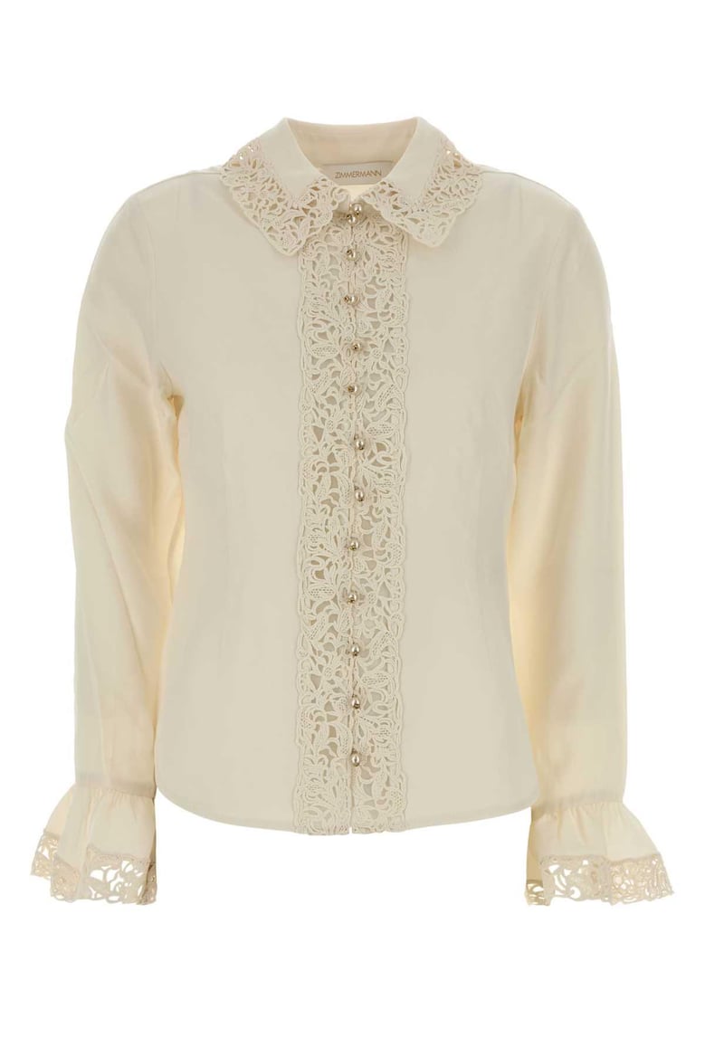 silk blouse with lace edges by Selfnex